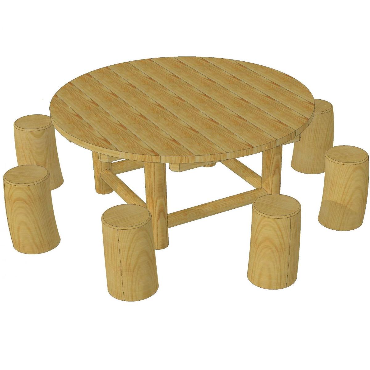 Runder Tisch mit Hocker