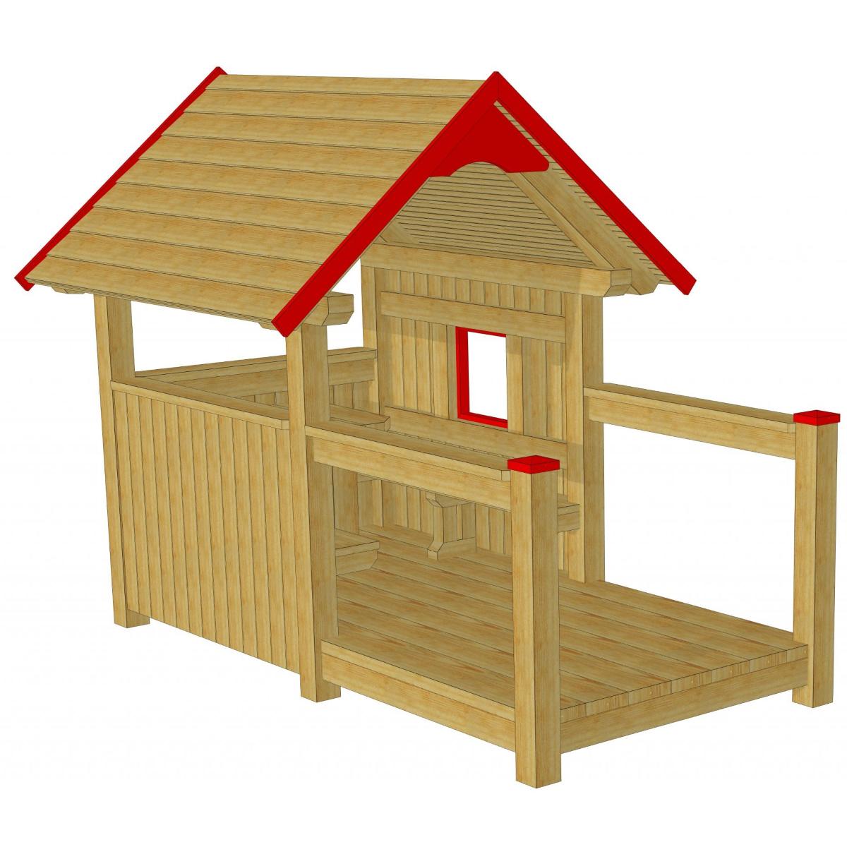 Spielhaus 02 mit Veranda (Lärche)